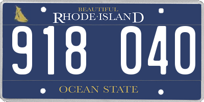 RI license plate 918040