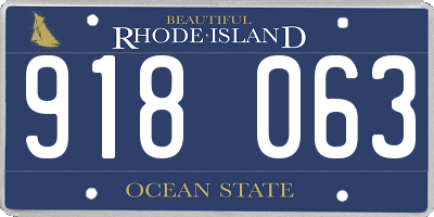RI license plate 918063