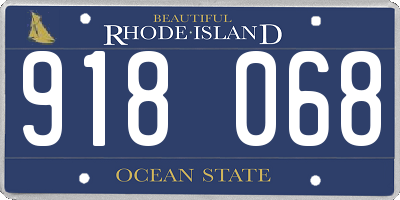 RI license plate 918068