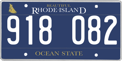 RI license plate 918082
