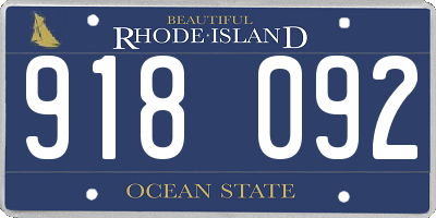 RI license plate 918092