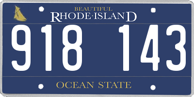 RI license plate 918143
