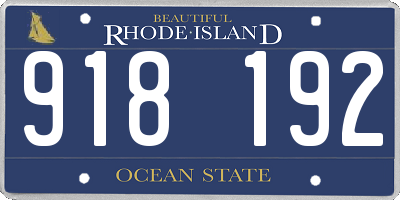 RI license plate 918192