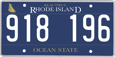 RI license plate 918196