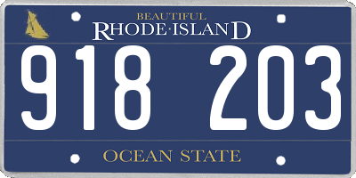 RI license plate 918203