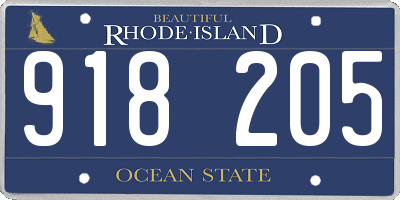 RI license plate 918205