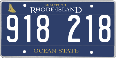 RI license plate 918218