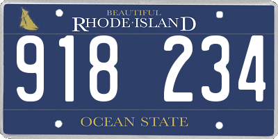 RI license plate 918234