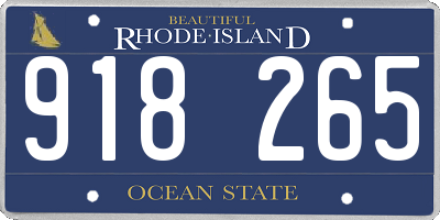 RI license plate 918265