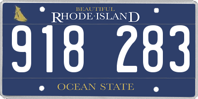 RI license plate 918283
