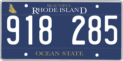 RI license plate 918285