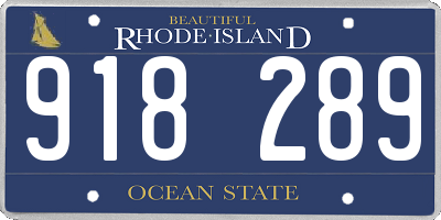 RI license plate 918289