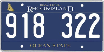 RI license plate 918322