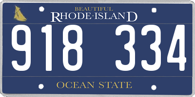 RI license plate 918334