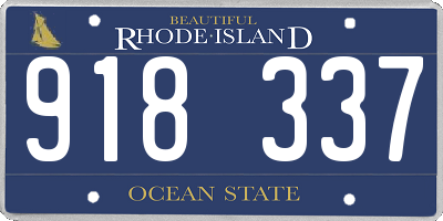 RI license plate 918337