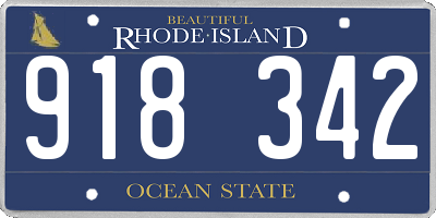 RI license plate 918342