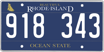 RI license plate 918343