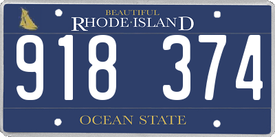 RI license plate 918374