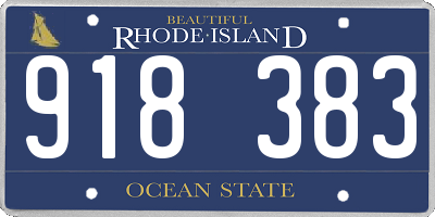 RI license plate 918383