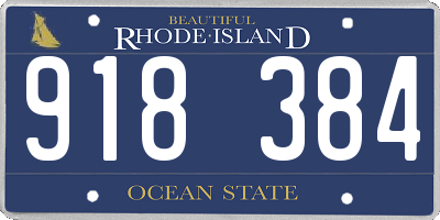 RI license plate 918384