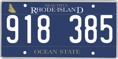 RI license plate 918385