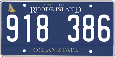 RI license plate 918386