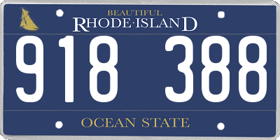 RI license plate 918388