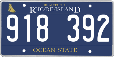 RI license plate 918392