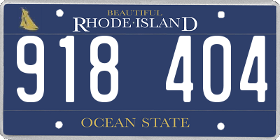 RI license plate 918404