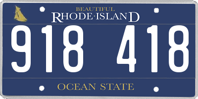 RI license plate 918418