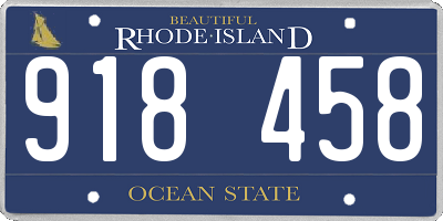 RI license plate 918458