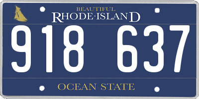 RI license plate 918637