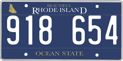 RI license plate 918654