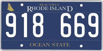 RI license plate 918669