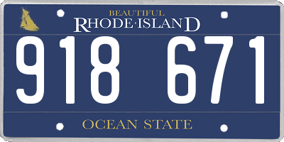 RI license plate 918671