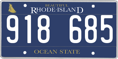 RI license plate 918685