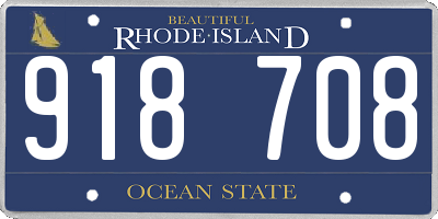 RI license plate 918708