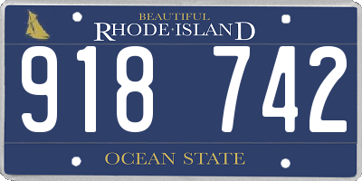RI license plate 918742