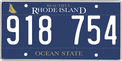 RI license plate 918754