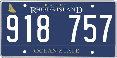 RI license plate 918757
