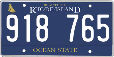 RI license plate 918765