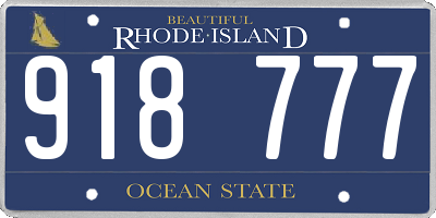 RI license plate 918777