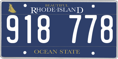 RI license plate 918778
