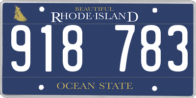 RI license plate 918783