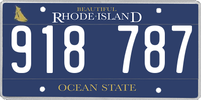 RI license plate 918787