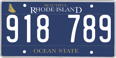 RI license plate 918789