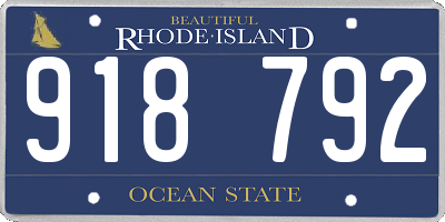 RI license plate 918792