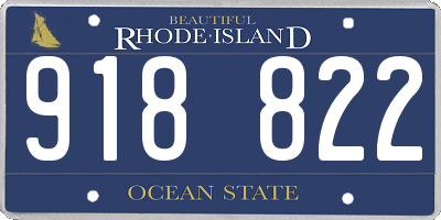 RI license plate 918822