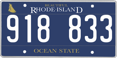 RI license plate 918833