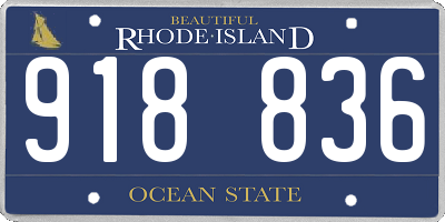 RI license plate 918836